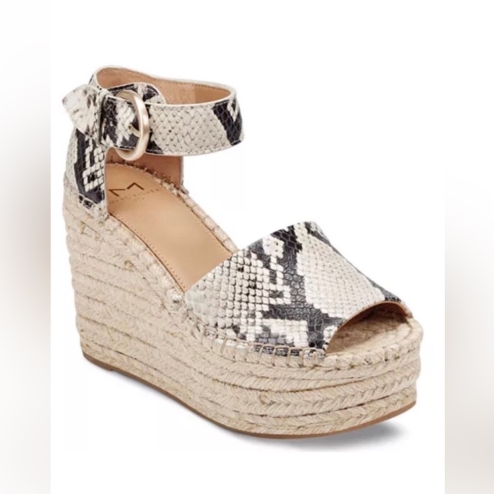Marc Fisher Snakeskin Espadrille Platform Wedges - Size 8.5